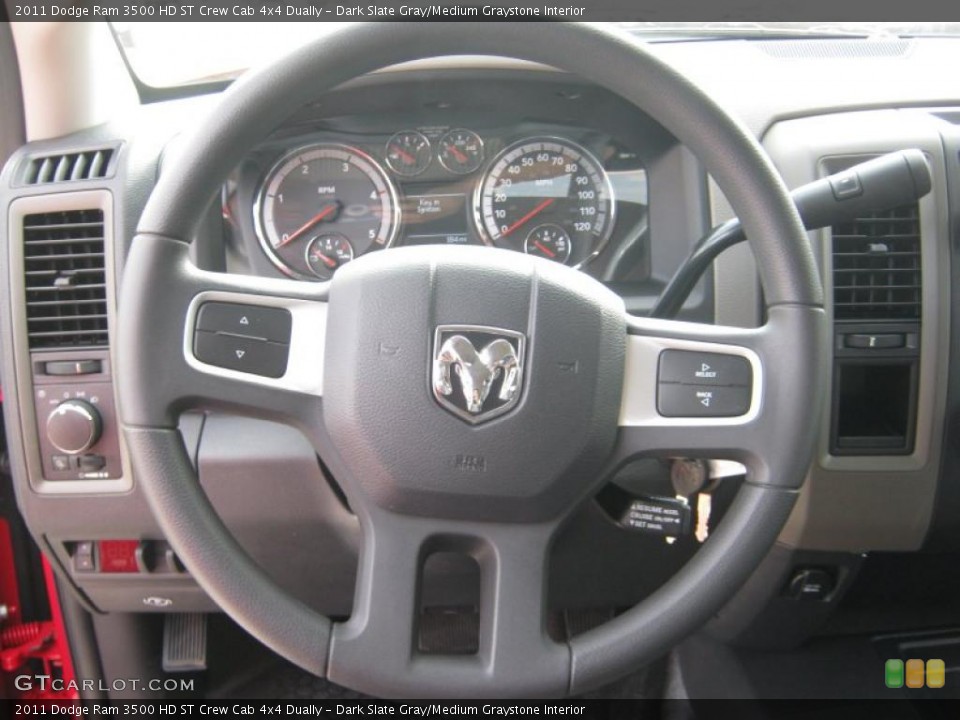 Dark Slate Gray/Medium Graystone Interior Steering Wheel for the 2011 Dodge Ram 3500 HD ST Crew Cab 4x4 Dually #38331631
