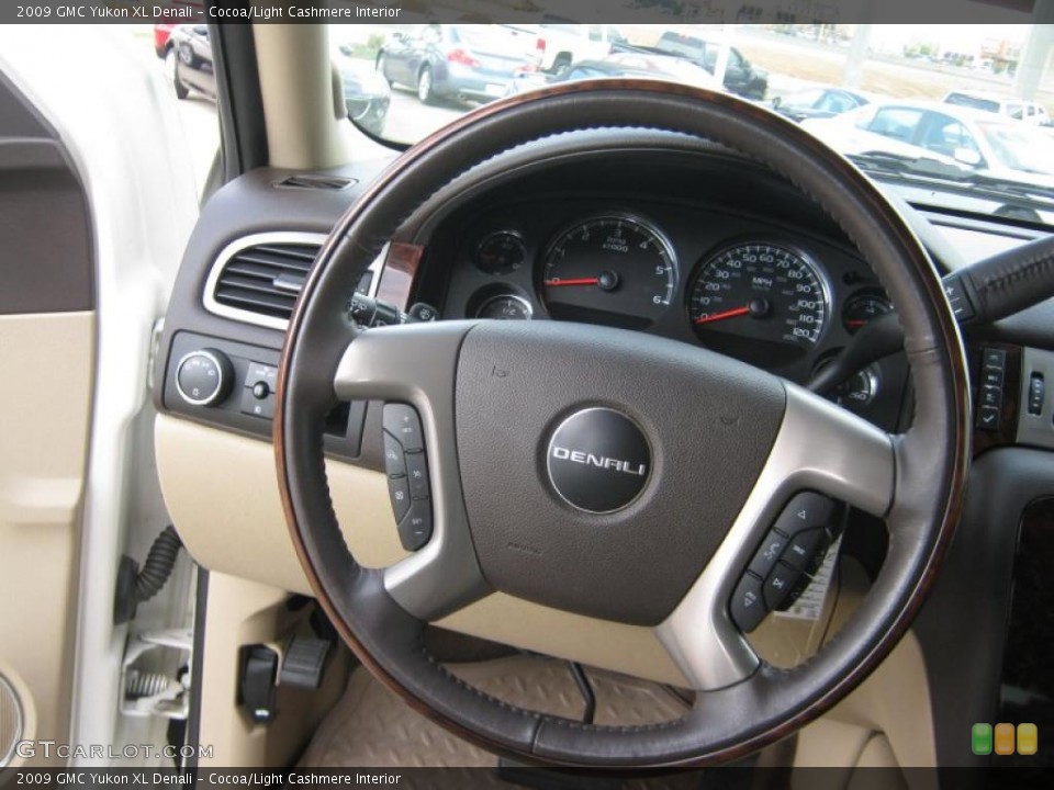 Cocoa/Light Cashmere Interior Steering Wheel for the 2009 GMC Yukon XL Denali #38336071