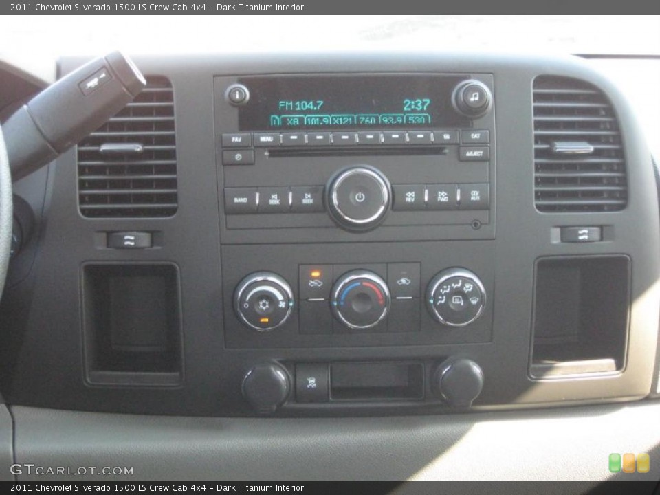 Dark Titanium Interior Controls for the 2011 Chevrolet Silverado 1500 LS Crew Cab 4x4 #38338589