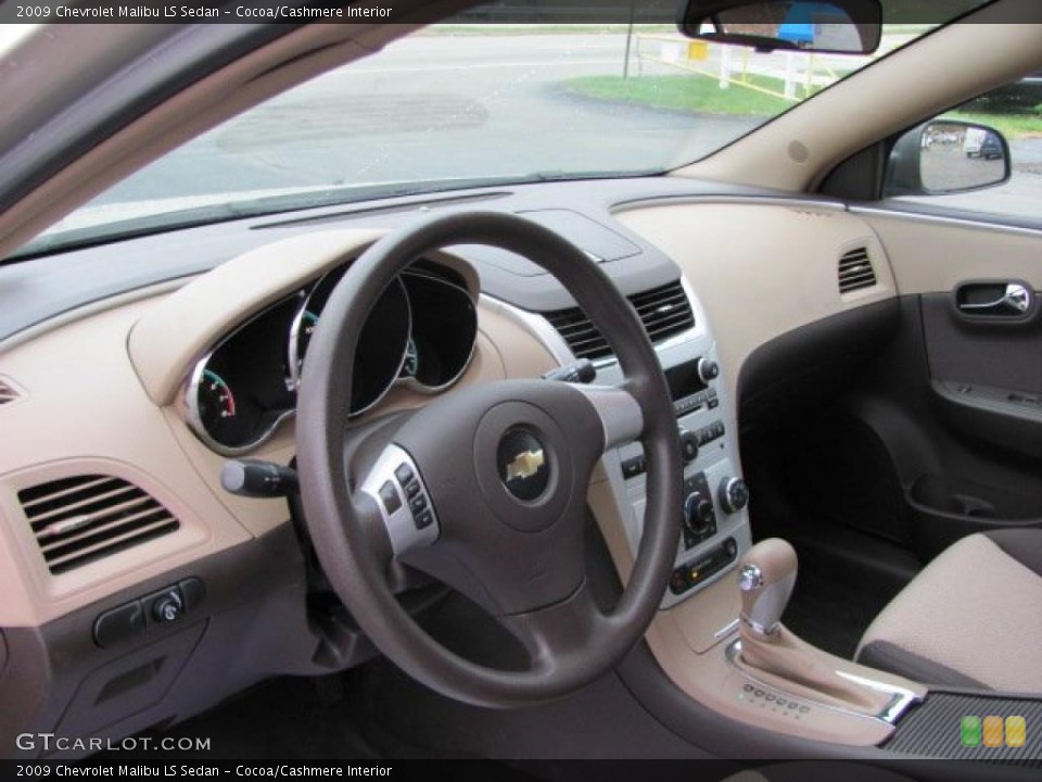 Cocoa/Cashmere Interior Dashboard for the 2009 Chevrolet Malibu LS Sedan #38341000