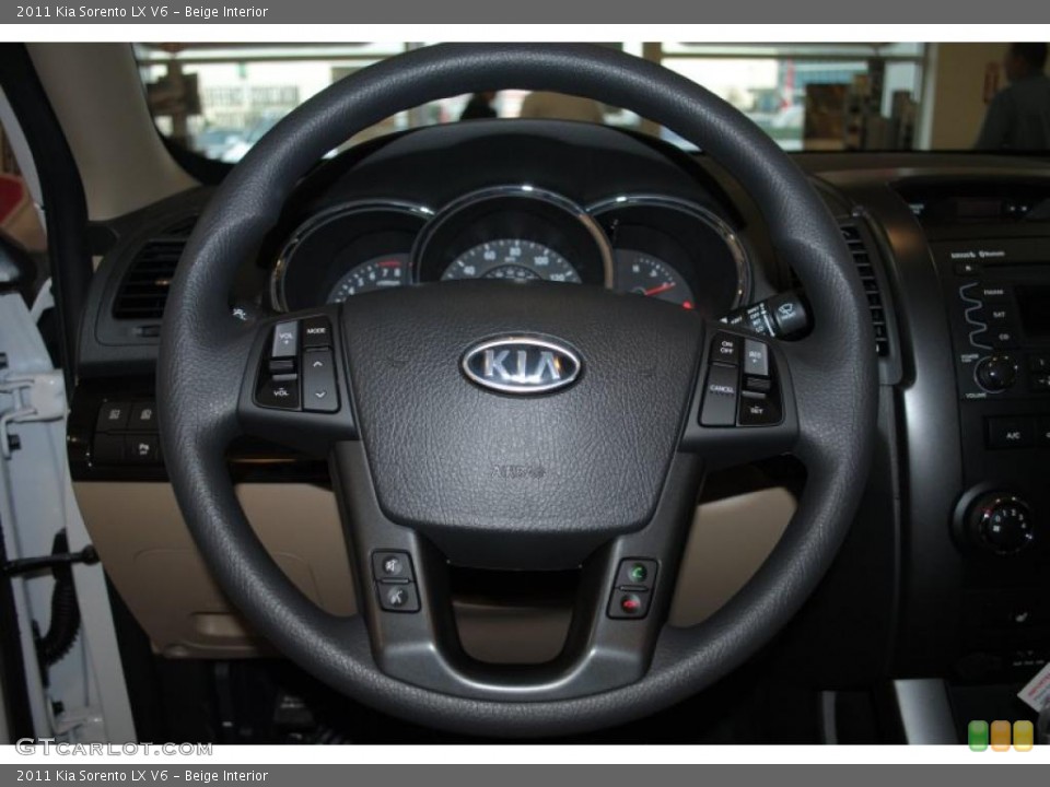 Beige Interior Steering Wheel for the 2011 Kia Sorento LX V6 #38346290