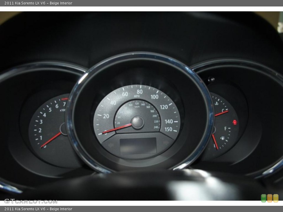 Beige Interior Gauges for the 2011 Kia Sorento LX V6 #38346350