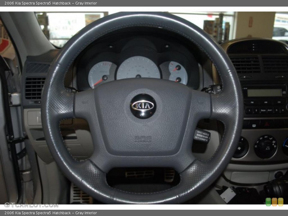 Gray Interior Steering Wheel for the 2006 Kia Spectra Spectra5 Hatchback #38348958