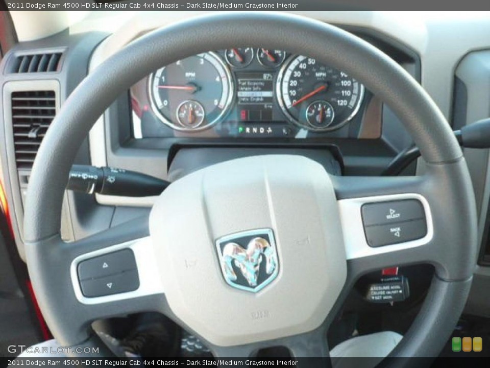 Dark Slate/Medium Graystone Interior Steering Wheel for the 2011 Dodge Ram 4500 HD SLT Regular Cab 4x4 Chassis #38352370