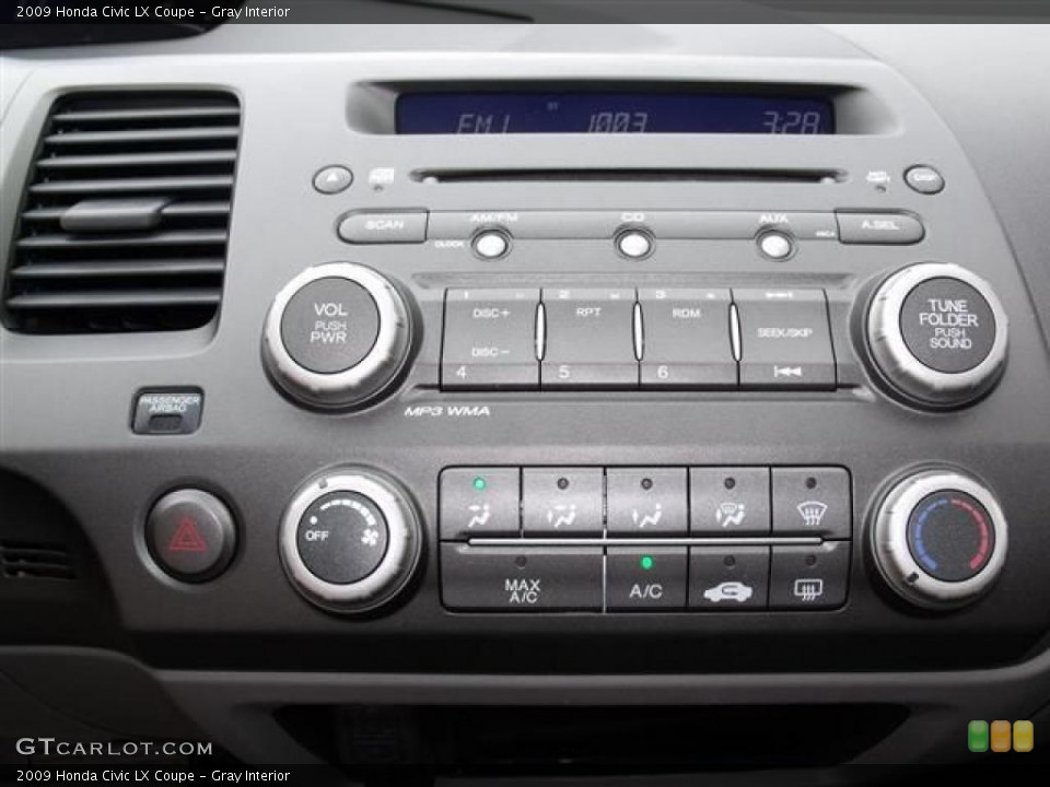 Gray Interior Controls for the 2009 Honda Civic LX Coupe #38360462