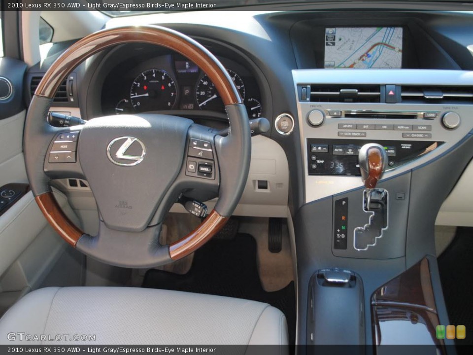 Light Gray/Espresso Birds-Eye Maple Interior Dashboard for the 2010 Lexus RX 350 AWD #38366930