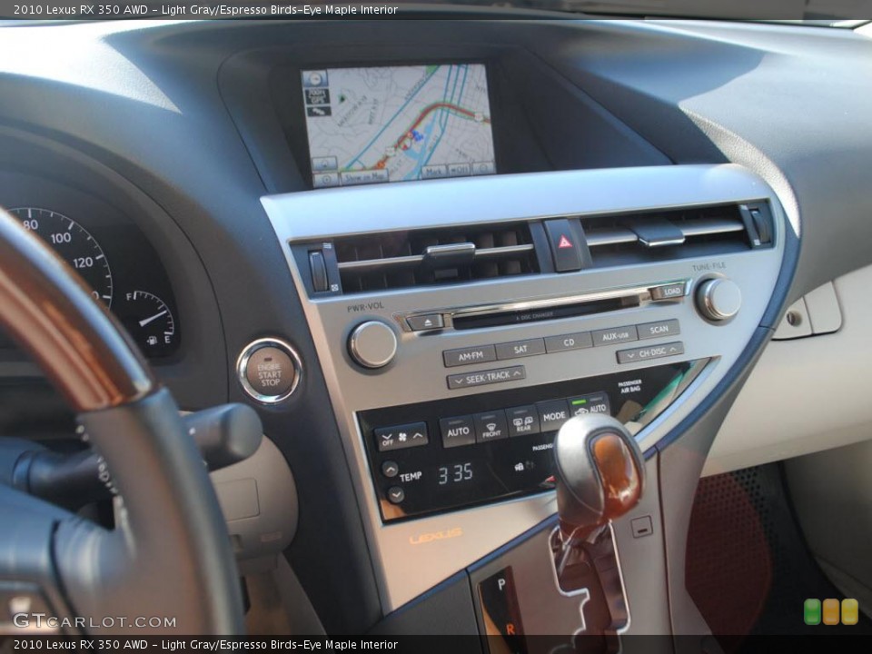 Light Gray/Espresso Birds-Eye Maple Interior Controls for the 2010 Lexus RX 350 AWD #38367010