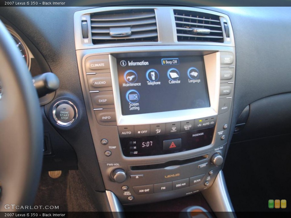 Black Interior Controls for the 2007 Lexus IS 350 #38367734