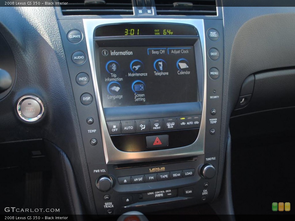 Black Interior Controls for the 2008 Lexus GS 350 #38368862