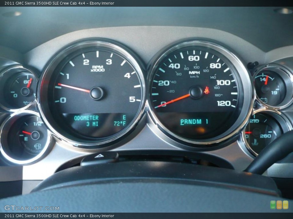 Ebony Interior Gauges for the 2011 GMC Sierra 3500HD SLE Crew Cab 4x4 #38374354