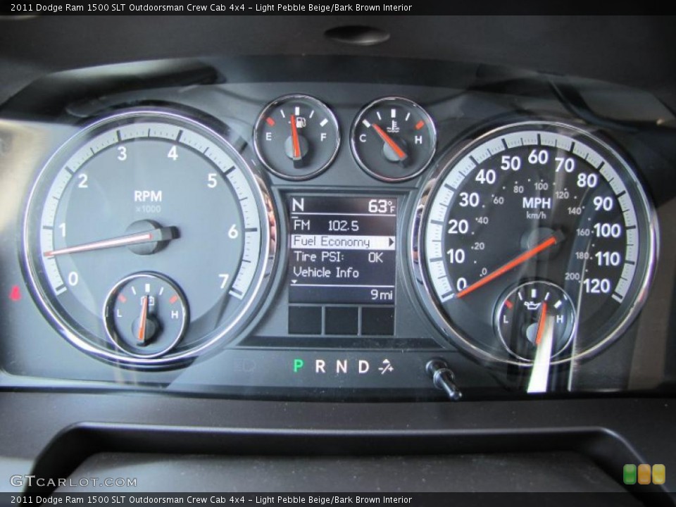 Light Pebble Beige/Bark Brown Interior Gauges for the 2011 Dodge Ram 1500 SLT Outdoorsman Crew Cab 4x4 #38375806