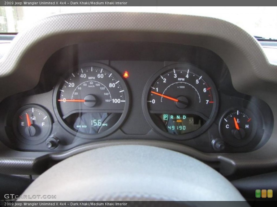 Dark Khaki/Medium Khaki Interior Gauges for the 2009 Jeep Wrangler Unlimited X 4x4 #38376522