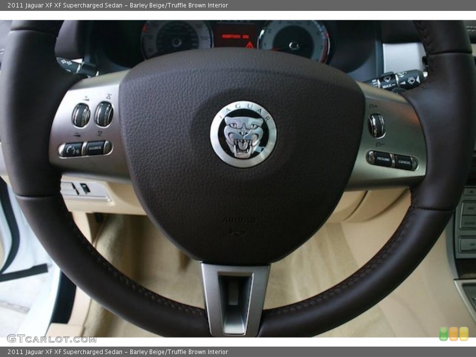 Barley Beige/Truffle Brown Interior Steering Wheel for the 2011 Jaguar XF XF Supercharged Sedan #38378887