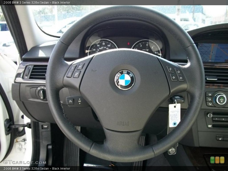 Black Interior Steering Wheel for the 2008 BMW 3 Series 328xi Sedan #38383362