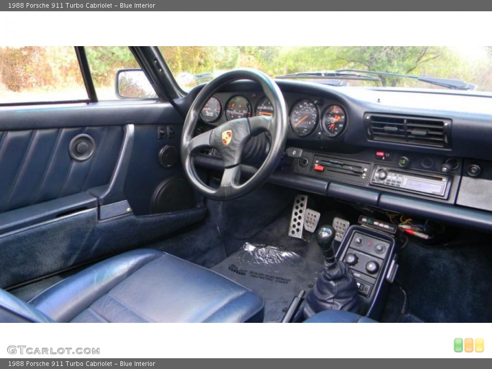 Blue Interior Photo for the 1988 Porsche 911 Turbo Cabriolet #38388755