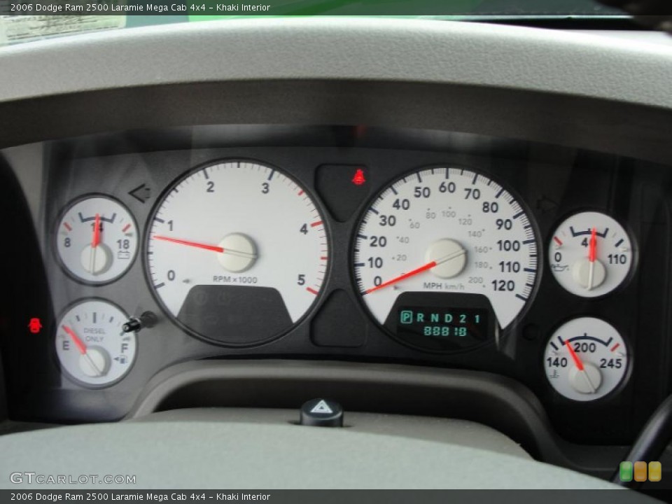 Khaki Interior Gauges for the 2006 Dodge Ram 2500 Laramie Mega Cab 4x4 #38391676