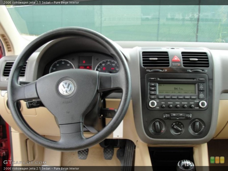 Pure Beige Interior Dashboard for the 2006 Volkswagen Jetta 2.5 Sedan #38392304