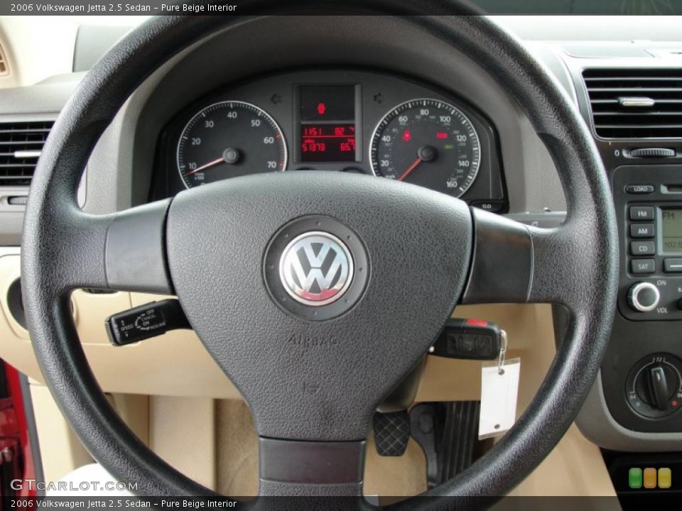 Pure Beige Interior Steering Wheel for the 2006 Volkswagen Jetta 2.5 Sedan #38392392