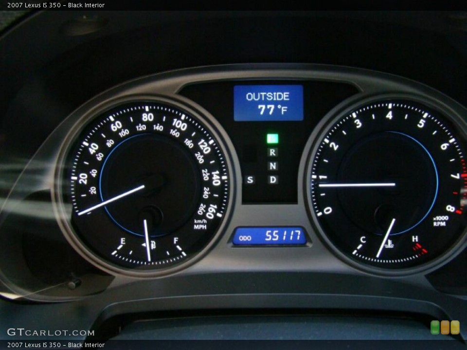 Black Interior Gauges for the 2007 Lexus IS 350 #38392528