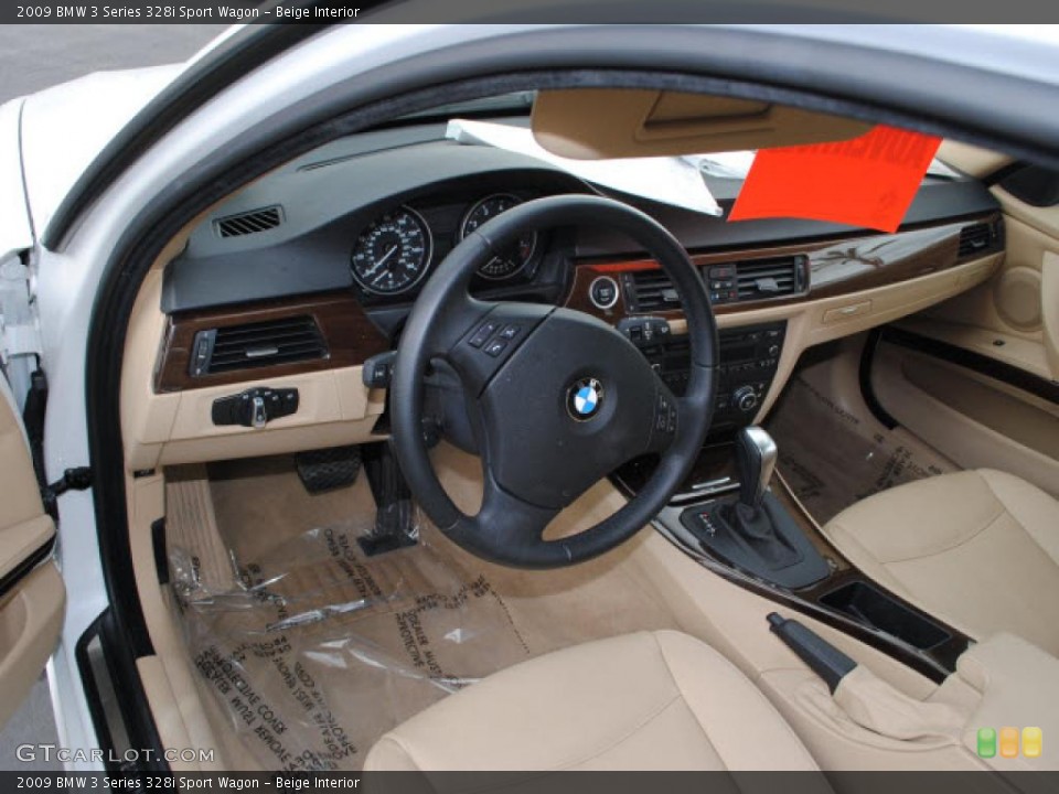 Beige Interior Dashboard for the 2009 BMW 3 Series 328i Sport Wagon #38400312