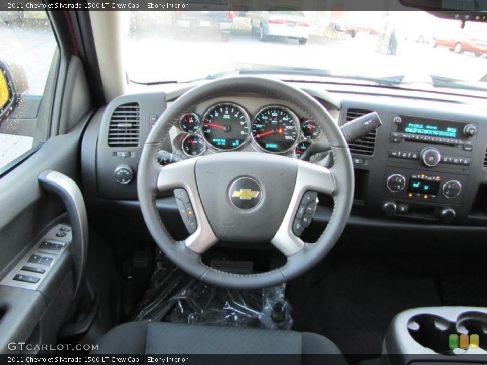 Ebony Interior Steering Wheel for the 2011 Chevrolet Silverado 1500 LT Crew Cab #38404012