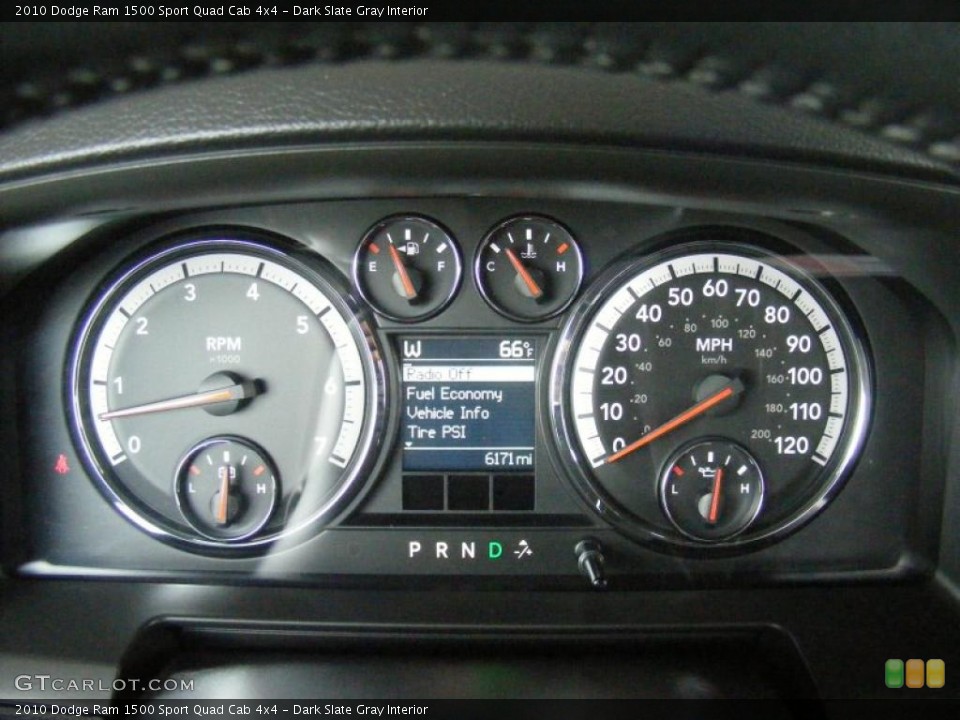 Dark Slate Gray Interior Gauges for the 2010 Dodge Ram 1500 Sport Quad Cab 4x4 #38404708