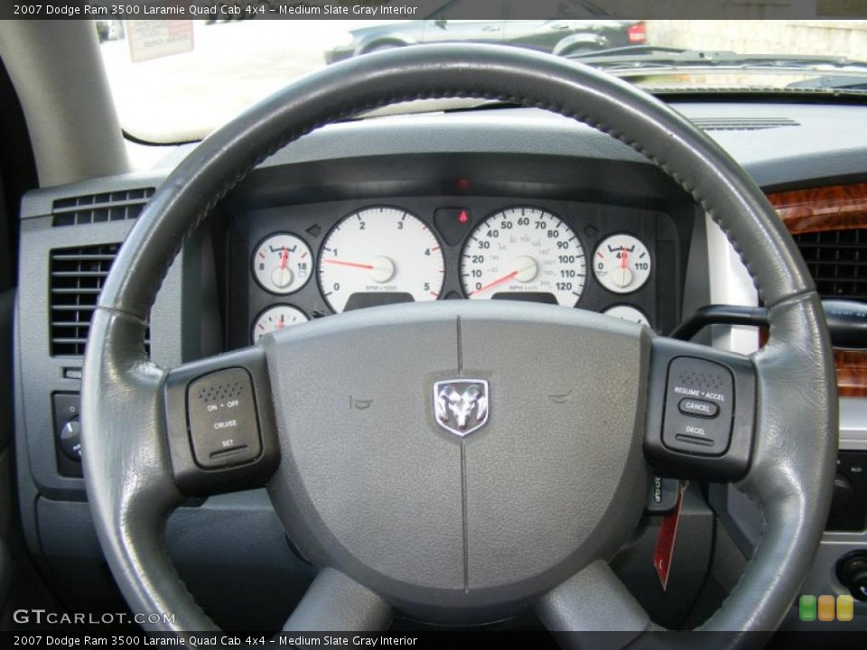 Medium Slate Gray Interior Steering Wheel for the 2007 Dodge Ram 3500 Laramie Quad Cab 4x4 #38407660