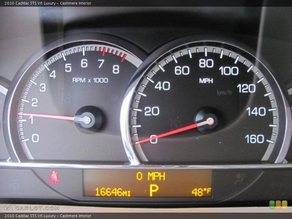 Cashmere Interior Gauges for the 2010 Cadillac STS V6 Luxury #38407728