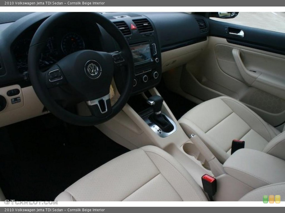 Cornsilk Beige Interior Dashboard for the 2010 Volkswagen Jetta TDI Sedan #38408988