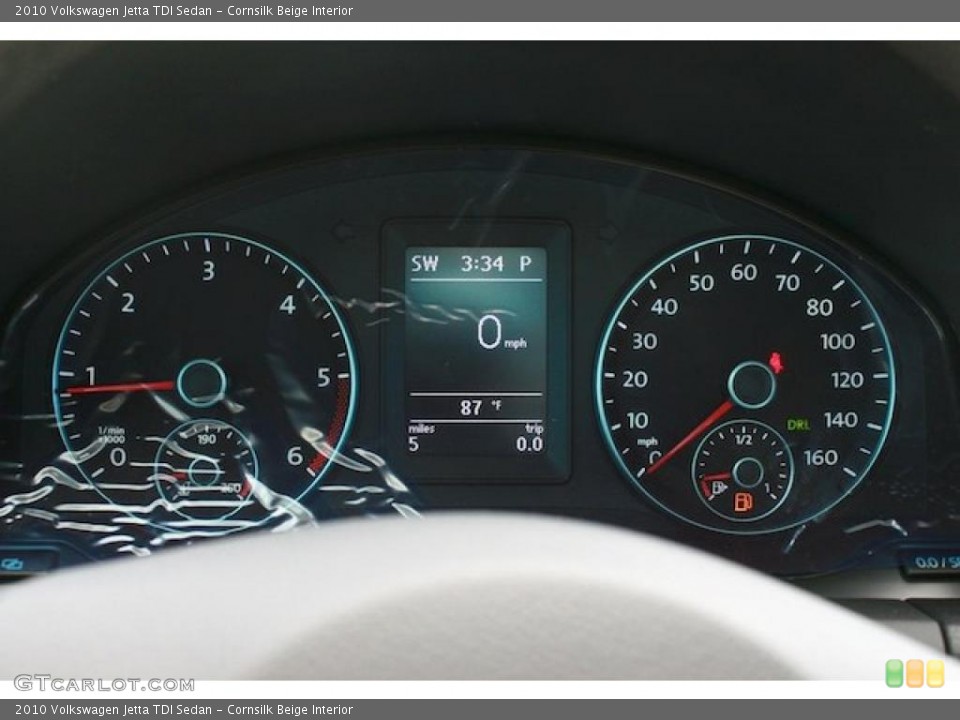 Cornsilk Beige Interior Gauges for the 2010 Volkswagen Jetta TDI Sedan #38409044