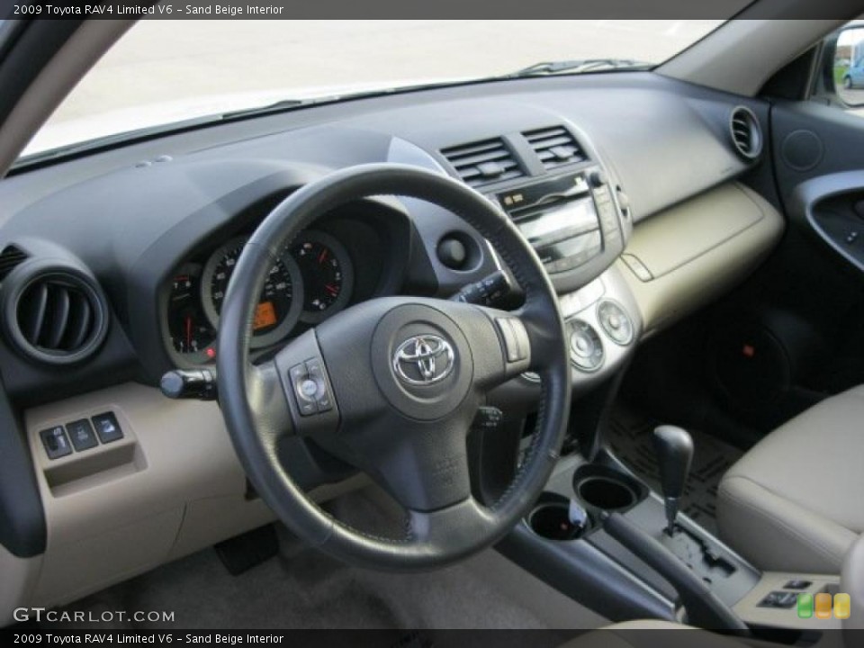 Sand Beige Interior Dashboard for the 2009 Toyota RAV4 Limited V6 #38412075