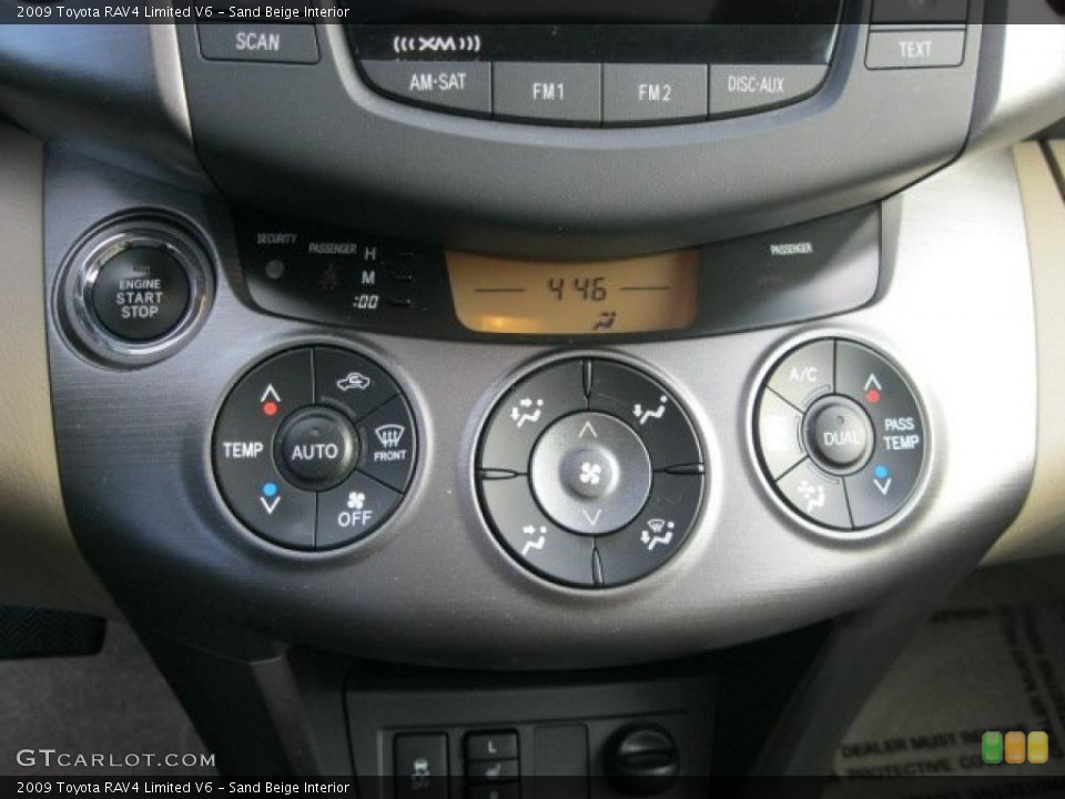 Sand Beige Interior Controls for the 2009 Toyota RAV4 Limited V6 #38412095