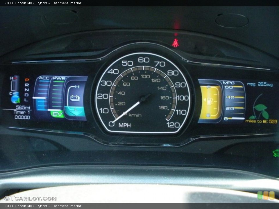 Cashmere Interior Gauges for the 2011 Lincoln MKZ Hybrid #38415625