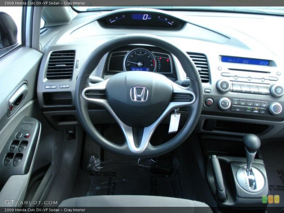 Gray Interior Steering Wheel for the 2009 Honda Civic DX-VP Sedan #38419261