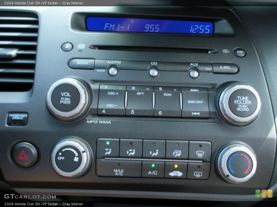 Gray Interior Controls for the 2009 Honda Civic DX-VP Sedan #38419305
