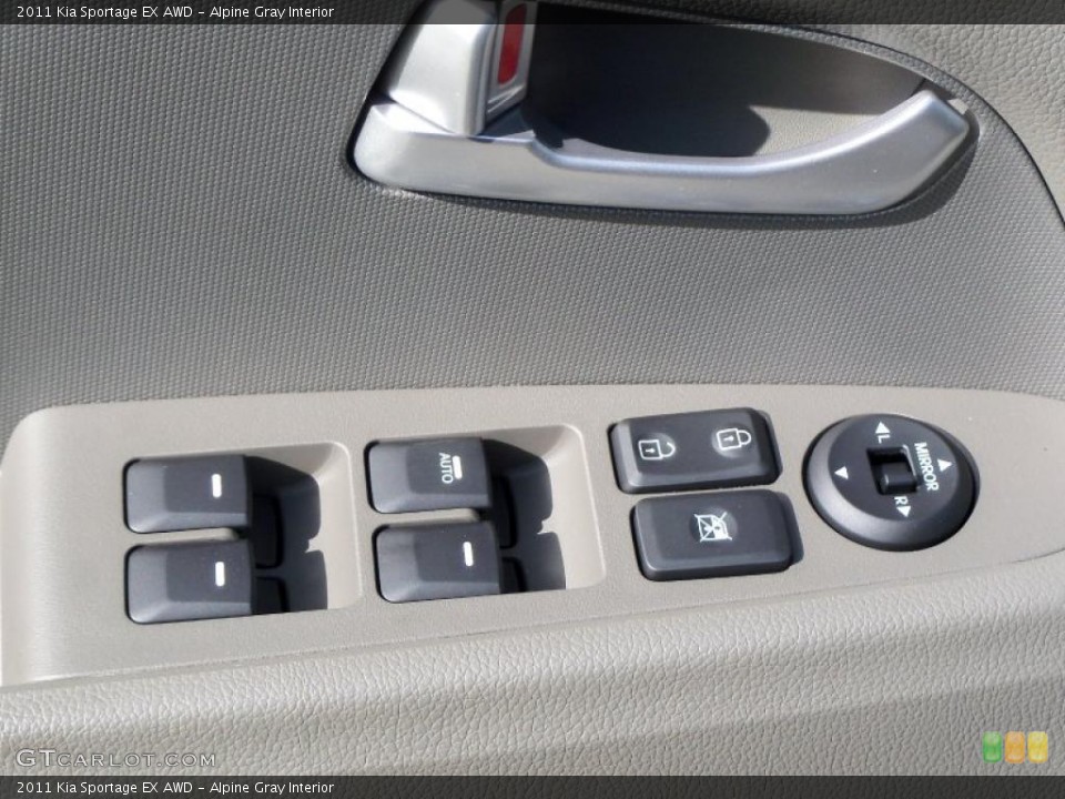 Alpine Gray Interior Controls for the 2011 Kia Sportage EX AWD #38419361