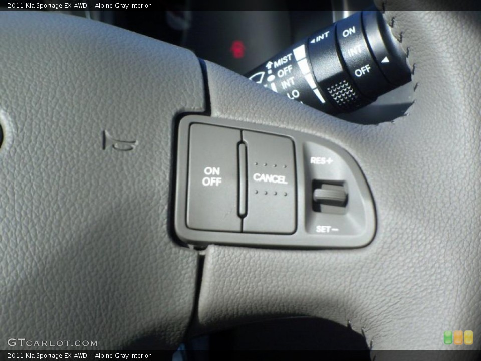 Alpine Gray Interior Controls for the 2011 Kia Sportage EX AWD #38419545