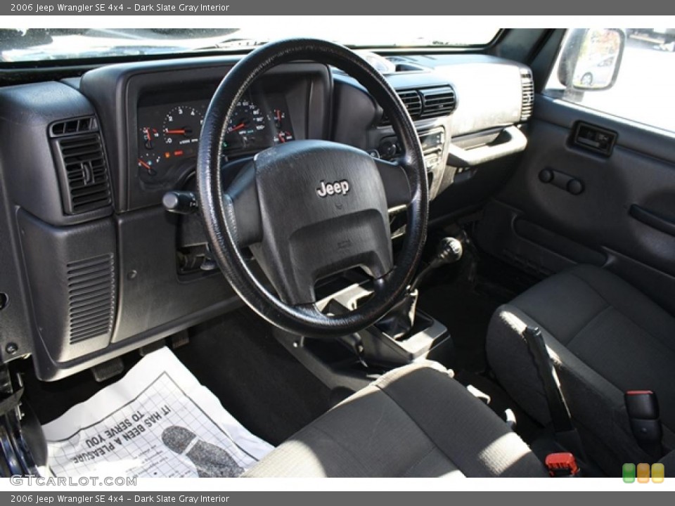 Dark Slate Gray Interior Dashboard for the 2006 Jeep Wrangler SE 4x4 #38425477