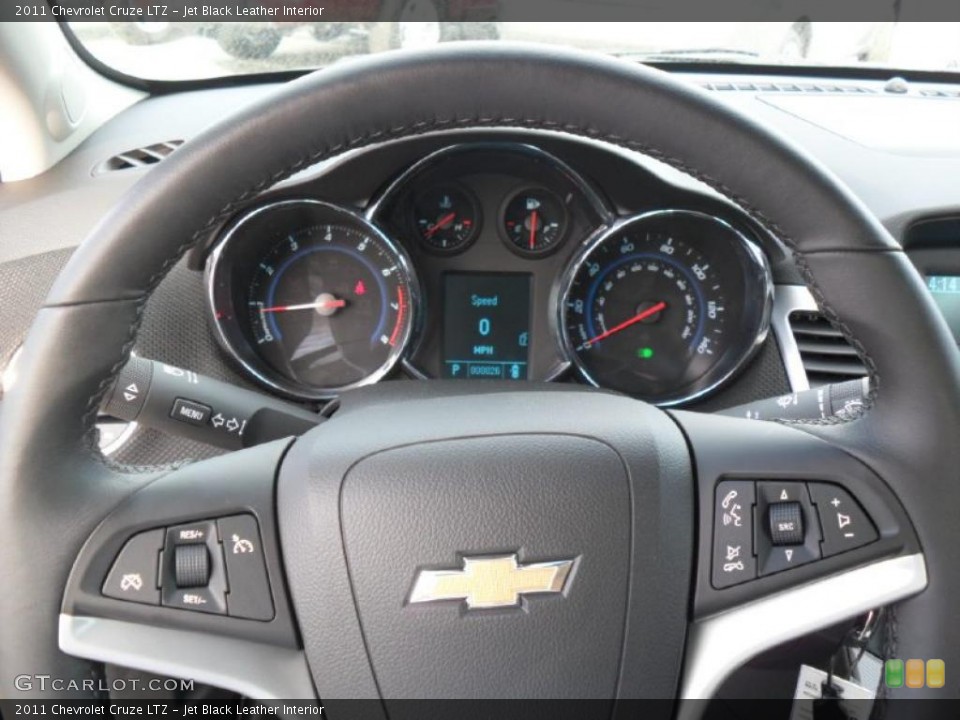 Jet Black Leather Interior Steering Wheel for the 2011 Chevrolet Cruze LTZ #38428421