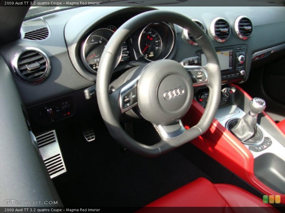 Magma Red Interior Steering Wheel for the 2009 Audi TT 3.2 quattro Coupe #38430314