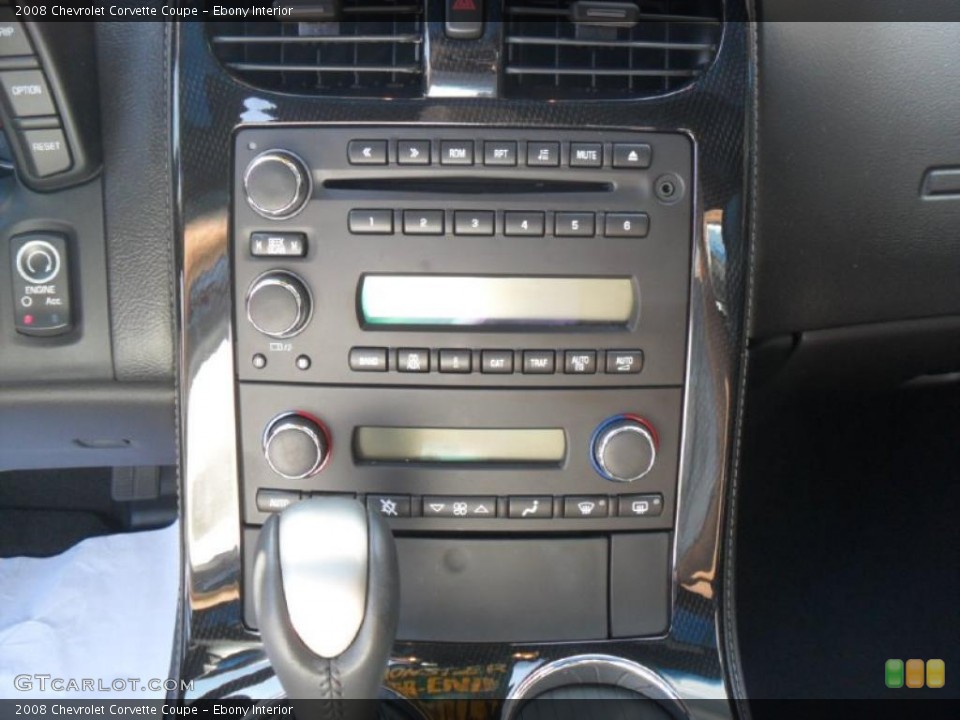 Ebony Interior Controls for the 2008 Chevrolet Corvette Coupe #38430937