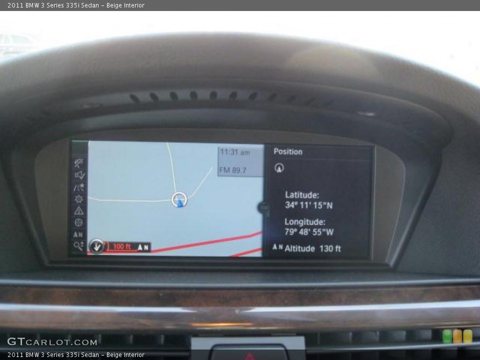 Beige Interior Navigation for the 2011 BMW 3 Series 335i Sedan #38433172