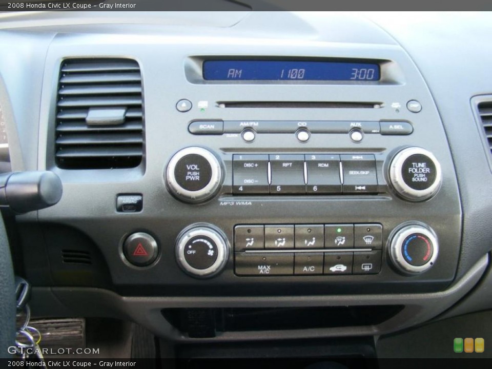 Gray Interior Controls for the 2008 Honda Civic LX Coupe #38437148