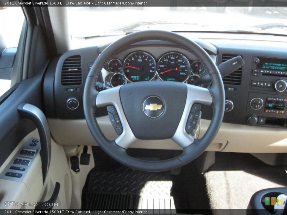 Light Cashmere/Ebony Interior Steering Wheel for the 2011 Chevrolet Silverado 1500 LT Crew Cab 4x4 #38442840