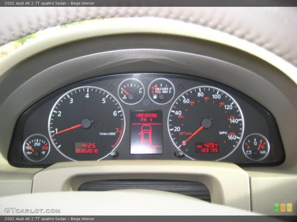 Beige Interior Gauges for the 2002 Audi A6 2.7T quattro Sedan #38442848