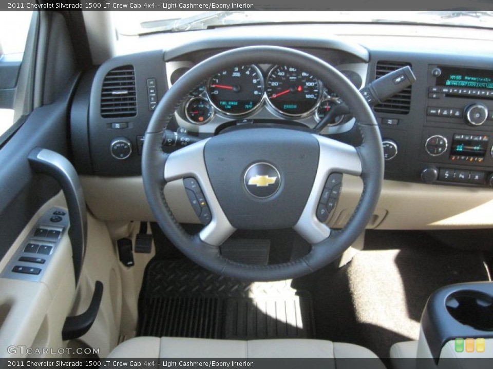 Light Cashmere/Ebony Interior Steering Wheel for the 2011 Chevrolet Silverado 1500 LT Crew Cab 4x4 #38443088