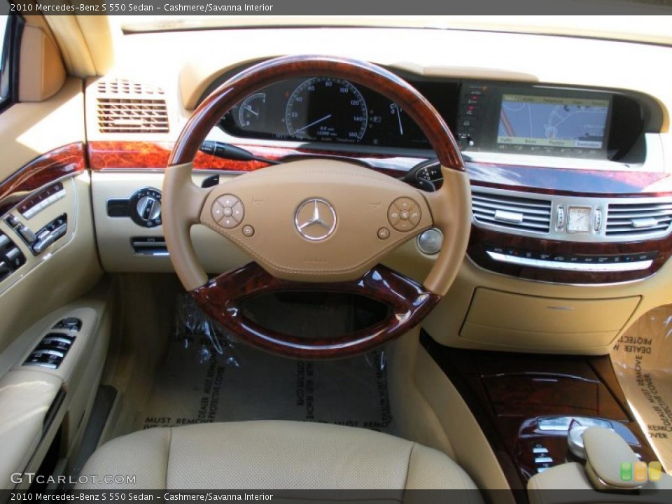 Cashmere/Savanna Interior Steering Wheel for the 2010 Mercedes-Benz S 550 Sedan #38443768