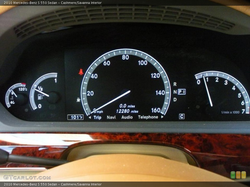 Cashmere/Savanna Interior Gauges for the 2010 Mercedes-Benz S 550 Sedan #38443804