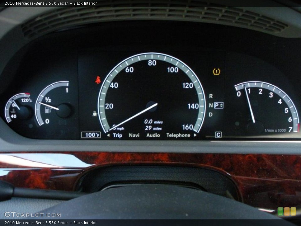 Black Interior Gauges for the 2010 Mercedes-Benz S 550 Sedan #38444200