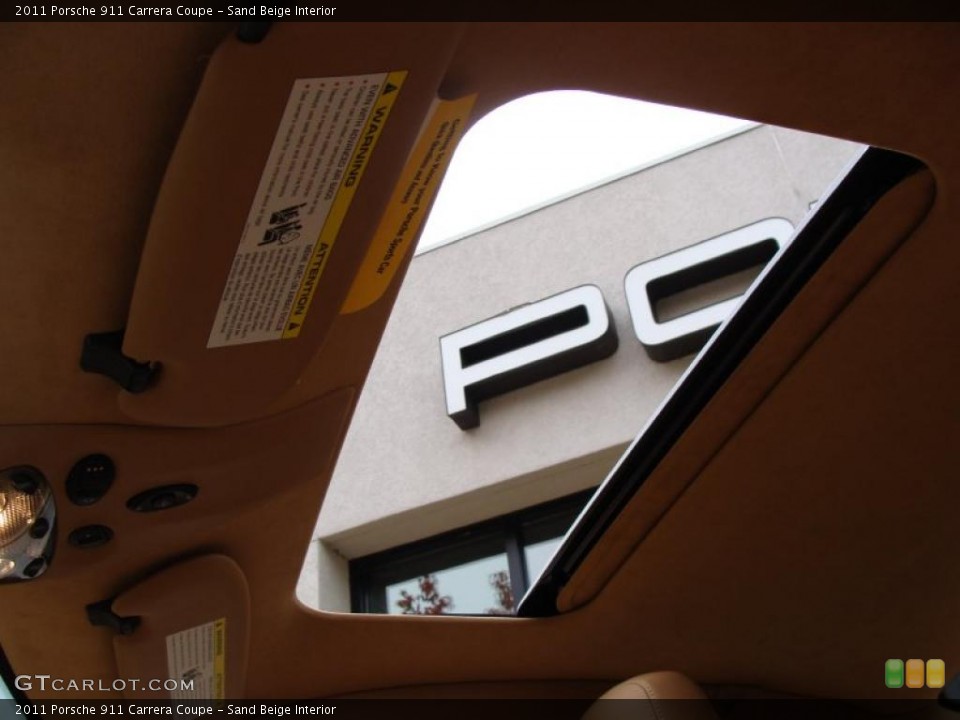 Sand Beige Interior Sunroof for the 2011 Porsche 911 Carrera Coupe #38446500